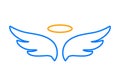 Angel wings icon with nimbus - for stock Royalty Free Stock Photo